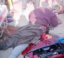 रोडी से भरे कैंटर की चपेट मे आकर स्कूटी सवार की दर्दनाक मौत
