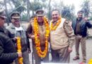 नवागत थाना प्रभारी का पुलिसकर्मियो ने फूलमालाएं पहनाकर स्वागत किया