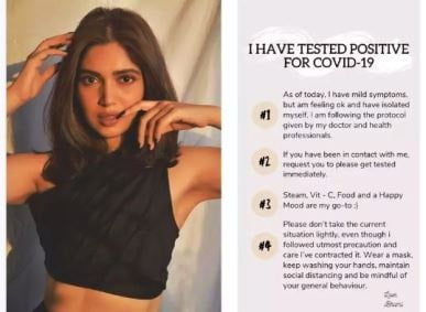 भूमि पेडनेकर को हुआ कोरोना, एक्ट्रेस ने कहा- उन्होंने खुद को आइसोलेट कर लिया है