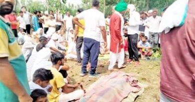 गांव महाबलीपुर के जंगल में करंट लगने से युवक की मौके पर मौत, हंगामा