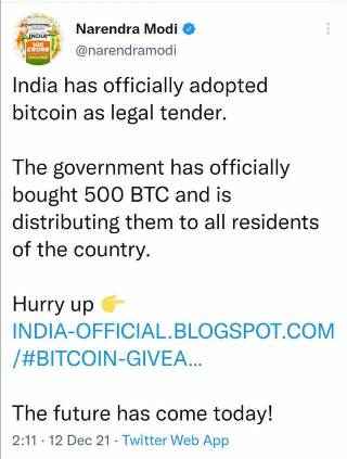 रविवार सुबह Pm Modi का Twitter अकाउंट हैक,स्पैम ट्वीट