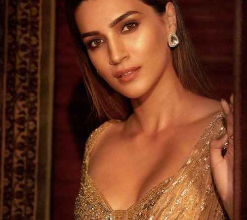 गोल्डन साड़ी में फ्लॉन्ट किया अपना रॉयल लुक Kriti Sanon ने