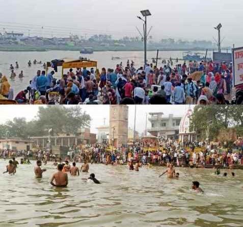 Muzaffarnagar News-श्रद्धालुओं ने किया आस्था के साथ गंगा स्नान-  आस्था के तट पर श्रद्धालुओं का उमडी भीड़