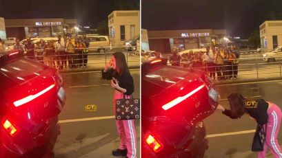 कार के अजीब व्यवहार से जूझते हुए देखा गया Nushrat Bharucha को