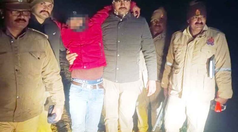 Muzaffarnagar पुलिस मुठभेड़ के दौरान ०१ शातिर गौकश अभियुक्त घायल/गिरफ्तार, गौवंश, कटान के उपकरण व अवैध शस्त्र बरामद