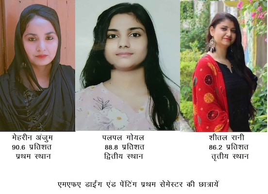 Muzaffarnagar श्री राम कॉलेज के एमएफए प्रथम सेमेस्टर का परीक्षा परिणाम हुआ घोषित