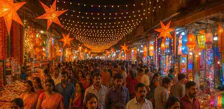 Muzaffarnagar में दीपावली की रौनक से सजे बाजार, उमड़ी जबरदस्त भीड़ — पुलिस अलर्ट मोड पर, बढ़ी गश्त और सुरक्षा व्यवस्था