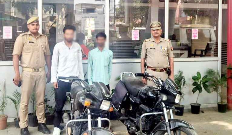 Muzaffarnagar पुलिस की सख्त कार्रवाई: दो शातिर बाइक चोर गिरफ्तार, चोरी की 2 मोटरसाइकिल बरामद