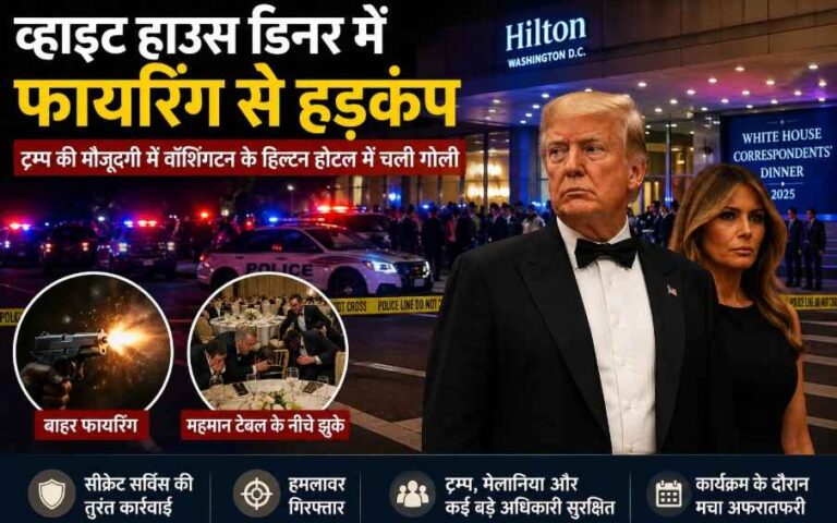 White House Correspondents’ Dinner Shooting: ट्रम्प की मौजूदगी में वॉशिंगटन के हिल्टन होटल में फायरिंग से हड़कंप, सीक्रेट सर्विस ने तुरंत संभाला मोर्चा