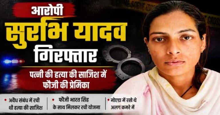 Bareilly Wife Murder Case: पत्नी की हत्या की साजिश में फौजी की प्रेमिका सुरभि यादव गिरफ्तार, अवैध संबंध बना वारदात की वजह