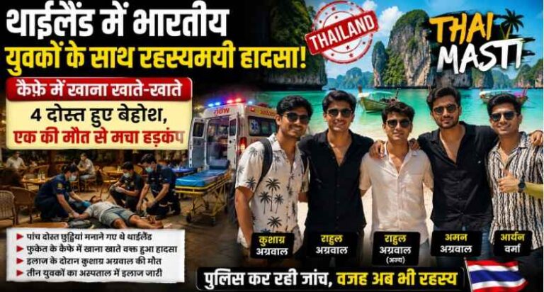 Thailand में भारतीय युवकों के साथ रहस्यमयी हादसा: कैफे में खाना खाते-खाते 4 दोस्त हुए बेहोश, एक की मौत से मचा हड़कंप