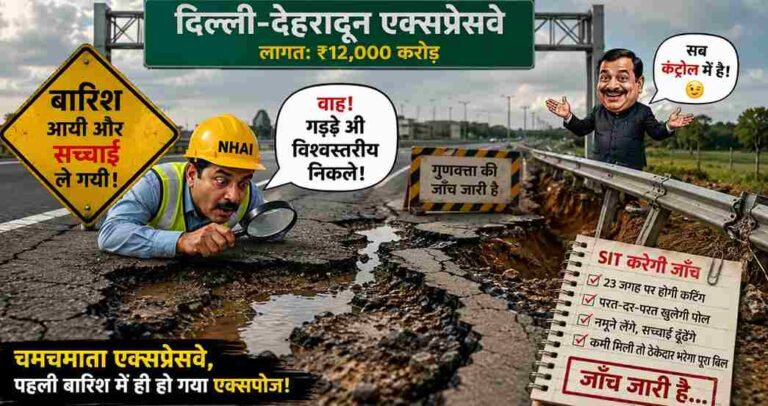 ₹12,000 करोड़ के Delhi-Dehradun Expressway की खुलेगी ‘परत-दर-परत’ पोल! सड़क धंसी, गड्ढे और रेलिंग बैठी तो Nhai ने 23 जगह जांच के लिए उतारी Sit 1 Delhi-Dehradun Expressway Under Sit Scanner After Road Damage