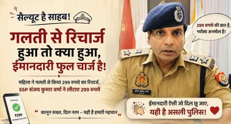 Muzaffarnagar Ssp Returns ₹299 After Woman Accidentally Recharges His Mobile