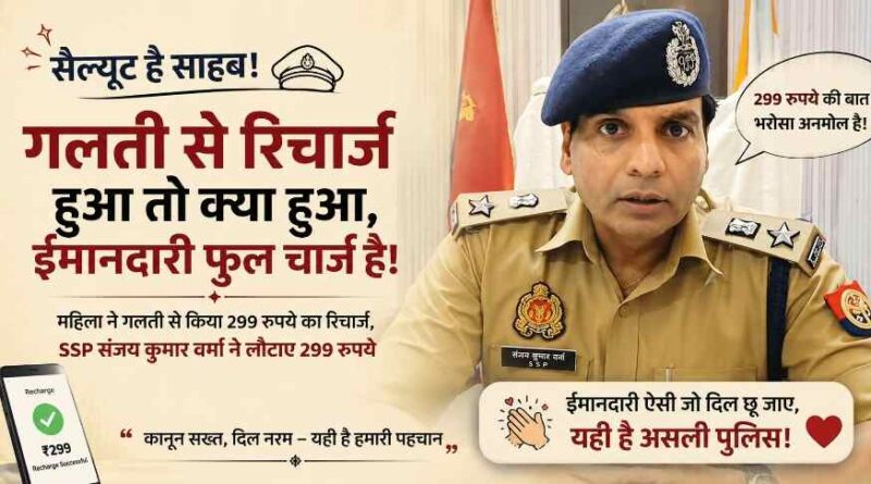 Muzaffarnagar Ssp Returns ₹299 After Woman Accidentally Recharges His Mobile