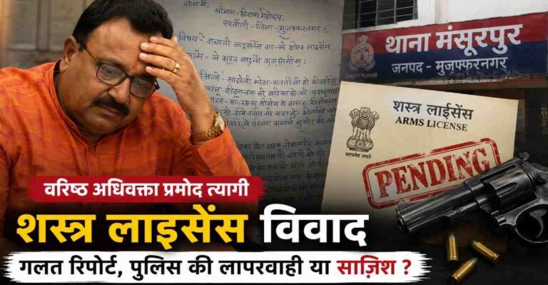 शस्त्र लाइसेंस रिपोर्ट पर उठे सवाल: वरिष्ठ अधिवक्ता Pramod Tyagi ने पुलिस संस्तुति को बताया तथ्यात्मक रूप से गलत, निष्पक्ष जांच की मांग 1 Muzaffarnagar-Arms-Licence-Verification-Pramod-Tyagi-Complaint
