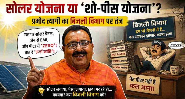 ‘बिजली विभाग के कारण शो-पीस बन रही सरकार की सोलर योजना’: Vishwa Hindu Mahasangh Bharat के राष्ट्रीय अध्यक्ष प्रमोद त्यागी ने उठाए गंभीर सवाल 1 Pramod-Tyagi-Solar-Scheme-Power-Department-Low-Voltage-Problems