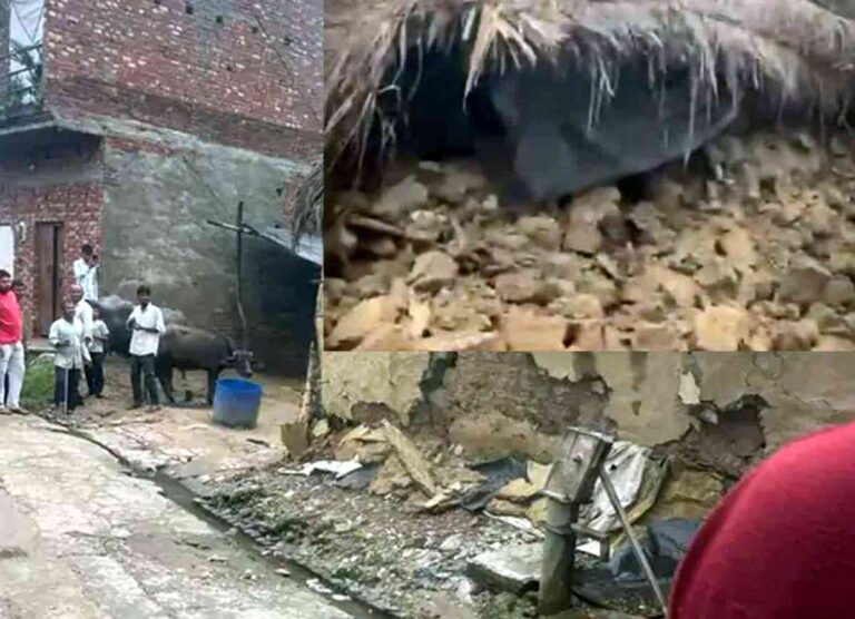 Muzaffarnagar में बारिश का कहर: भोपा के रहकड़ा में गरीब परिवार का कच्चा मकान भरभराकर गिरा, खुले आसमान के नीचे आया परिवार 1 Muzaffarnagar News
