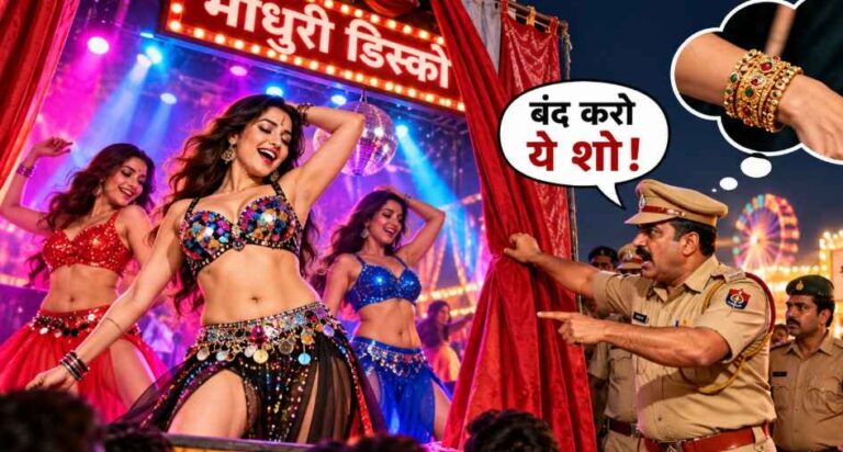 Hathras मेले में पर्दा खोलकर चल रहा था डिस्को, पुलिस ने शो कराया बंद; 3.5 लाख का सोने का ब्रेसलेट भी नहीं खोज पाई 1 Disco